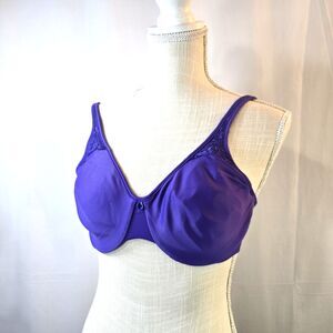 BALI "Passion for Comfort" Style #3385 Minimizer Bra Size 36C Purple Embroidery